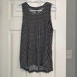 Who What Wear Women’s Black White Check Print Sleeveless Top‎ Sz Medium Tank